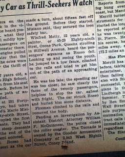 ROLLER COASTER TORNADO Coney Island Death1937 Newspaper  