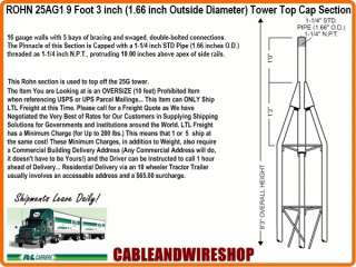 ROHN 25G Tower NEW 25AG1 Top Cap Section R25AG1 Segment 610074820574 