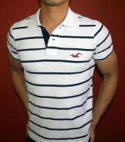   HOLLISTER HCO MUSCLE SLIM FIT POLO RUGBY T SHIRT TIGER WHITE MENS M