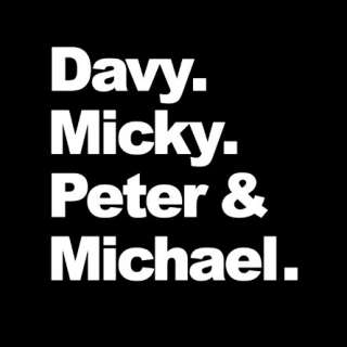 Davy Micky Peter Michael 60s pop monkees rock SCREEN PRINTED Tshirts 