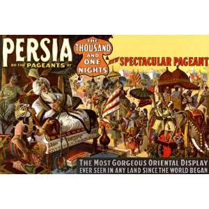  PERSIA ORIENTAL DISPLAY SHOW CIRCUS SMALL VINTAGE POSTER 