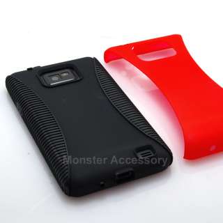 Red Dual Shield Hard Case Gel Cover Samsung Galaxy S2 i9100  