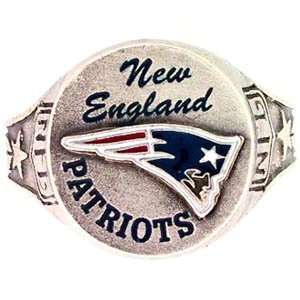  Patriots NFL Pewter Ring Hand Painted Fine Sculpted W 