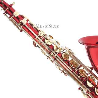 NEW PRO LEVEL RED TENOR SAXOPHONE SAX+TUNER+10 REEDS  
