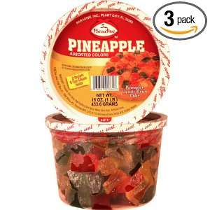 Paradise Pineapple Wedges, Asst Colors, 16 Ounce Tubs (Pack of 3)