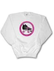   Roll With It Pink and White with Black Roller Skate   Sweatshirts