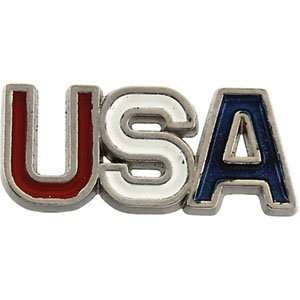 14K Gold Red, White, And Blue Usa Lapel Pin Jewelry