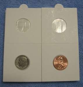 100 SELF ADHESIVE 2x2 COIN HOLDERS PENNY / DIME 20mm  