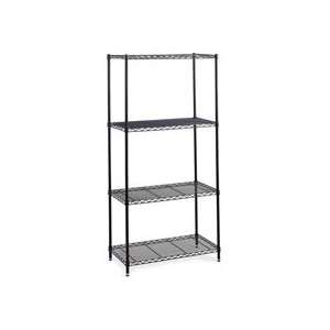   Products Company Starter Shelving Unit,4 Shelves/4 Posts,36x24,Black