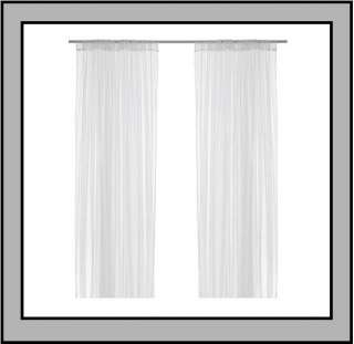 IKEA Lill Sheer White Curtains 8 panels 98 x 110 nib  