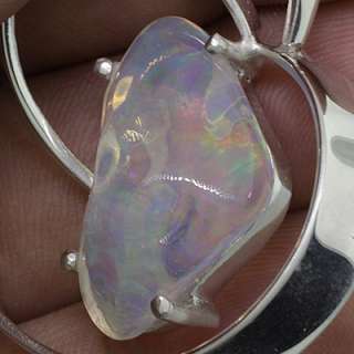 Genuine Mexican Fire Jelly Opal Pendant 14 carat VIDEO  