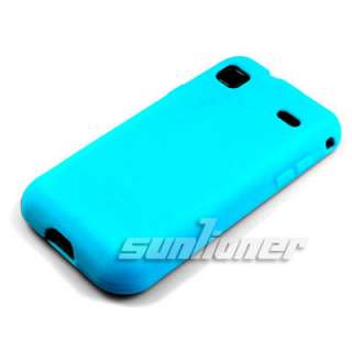 silicon case sky blue color in default 1x screen protector