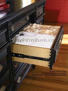 Black Platform Sleigh King Bed Bedroom Furniture Set  