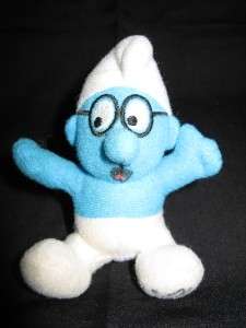 SMURFS McDonalds BRAINY Mini Plush 9/2000  