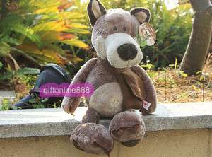14 forest wolf soft fill figure doll plush toy gray  