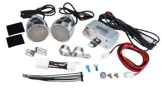 Motorcycle Audio System 600 Watts Chrome Speakers  
