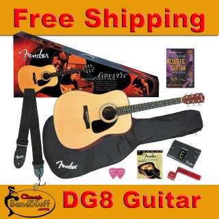 Fender DG8S Acoustic Guitar Package w/ Tuner Case DG8 S  