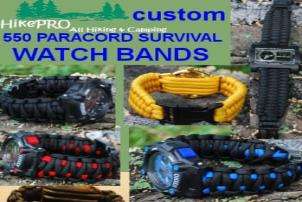 Sports Camping Survival Watch 550 paracord Thin Blue Line Police Black 