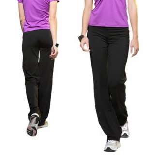 Purple Rouch Sports Shelf Bra Short Sleeve Top/Black Straigh Leg Pants 