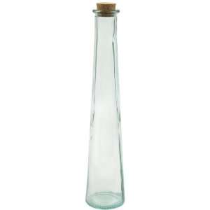Clear Tapered Recycled Glass Bottle Vase 