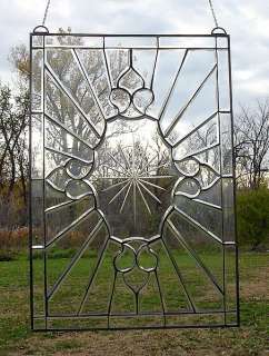 VICTORIAN BEVELED STARBURST Stained Glass Window WT 9  