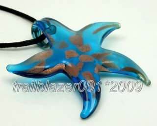 5pcs murano starfish glass pendant necklace p2  