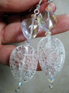 SPARKLY HOLIDAY CRYSTAL EARRINGS SWAROVSKI FINE STERLING SILVER 