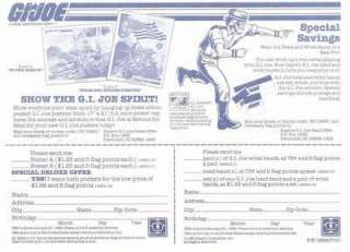 1983 GI Joe insert DUKE/MANTA/POSTER/SWEAT offer paper  