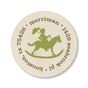  Small in the Saddle Crete Round Baby Shower Stickers 