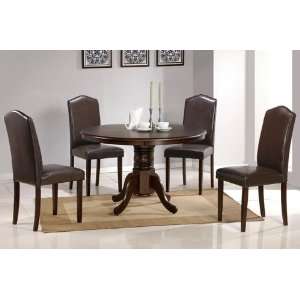  Wooden Round Dining Table and 4 High Back Chairs with 