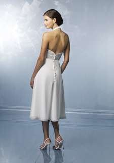 Tea length bridal gown beach wedding dress Prom Gown Size*Custom 