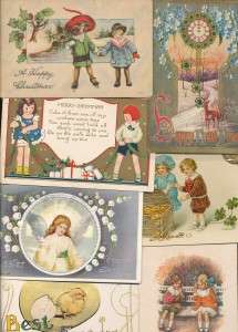 49 Vintage c.1910 HOLIDAYS Greetings Santa Valentine Kids Christmas 