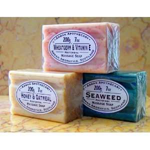 Arran Apothecary 3 Scottish Soap Set With Seaweed, Wheat & Honey 