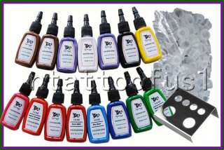 Complete Tattoo Kit 4 Machines 15 Color Inks 1/2OZ Power Shipping From 