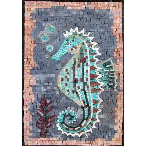  16x23 Seahorse Marble Mosaic Art Pool Floor Wall Tile 