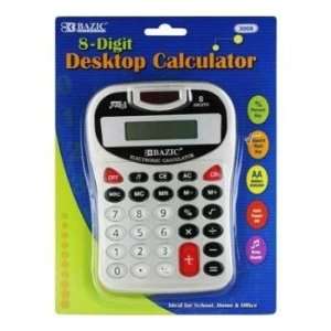  New BAZIC 8 Digit Silver Desktop Calculator w/ Tone Case 