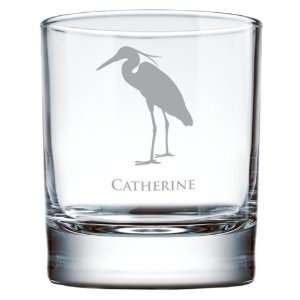  Heron Silhouette Old Fashioned Glass