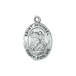  Sterling Silver St. Michael Medal, 18in. Chain Everything 