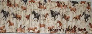 Brown Horse Midnight Black Horse Ranch Country Cowboy Curtain Valance