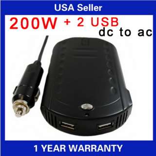 Power Inverter 200w W/ 12V Car Adapter to AC110V I12  