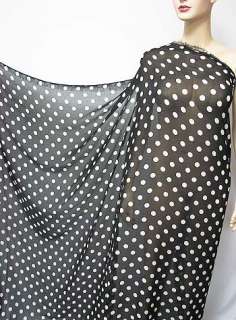 Dressmaking Chiffon Coin size Polka Dots Fabric by yard  
