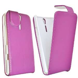 mobile palace  Purple premium leather quality case for Sony ericsson 
