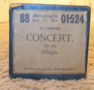 NEAR MINT Vintage Player Piano Music Roll Melographic F Chopin Concert 