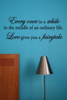 Every once in a while Fairytale   Wall Quote Decals Stickers