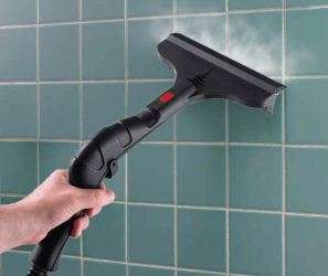 The power steamer is also ideal for cleaning bathroom surfaces such as 
