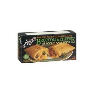 Amys Pocket Sandwich, Broccoli & Cheese, 4.5 Oz (Pack of 12)  