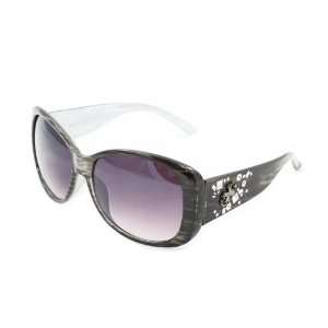   Cateye Fashion Sunglasses Graystrip Frame Purple Black Gradient Lenese