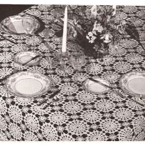 Vintage Crochet PATTERN to make   MOTIF BLOCK Tablecloth 