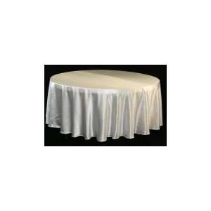   Wholesale wedding Satin 108 Round Tablecloth   White