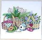 Apple Ceramic Tile Mural Fern Basket